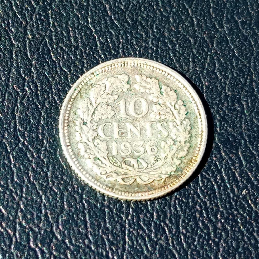 10 cents Wilhelmina uit 1936 Zilver, Postzegels en Munten, Munten | Nederland, Ophalen of Verzenden, Koningin Wilhelmina, 10 cent
