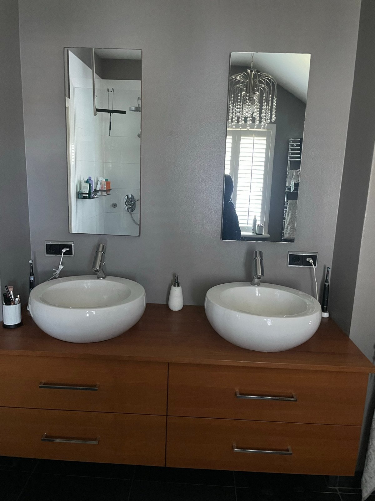 Alessi  design wastafels met meubel en spiegels, Ophalen, Gebruikt, 100 tot 150 cm, Minder dan 100 cm