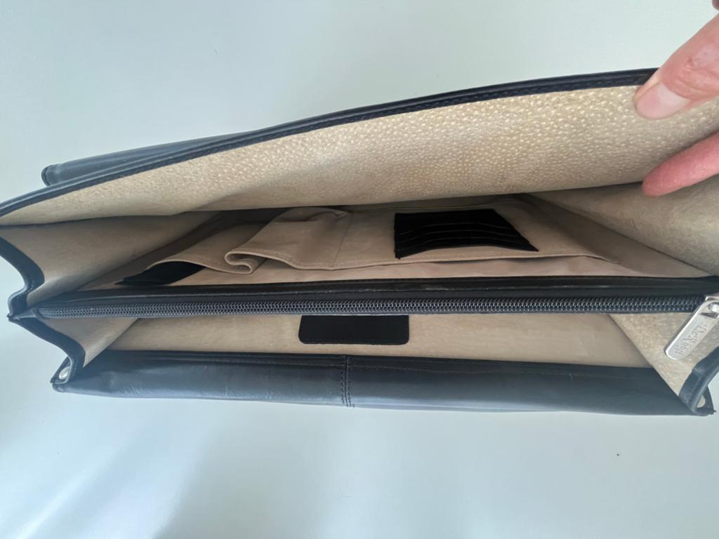 De Rigo Leren Aktetas/Laptoptas Zwart, Ophalen of Verzenden, Gebruikt, Zwart, Overige typen