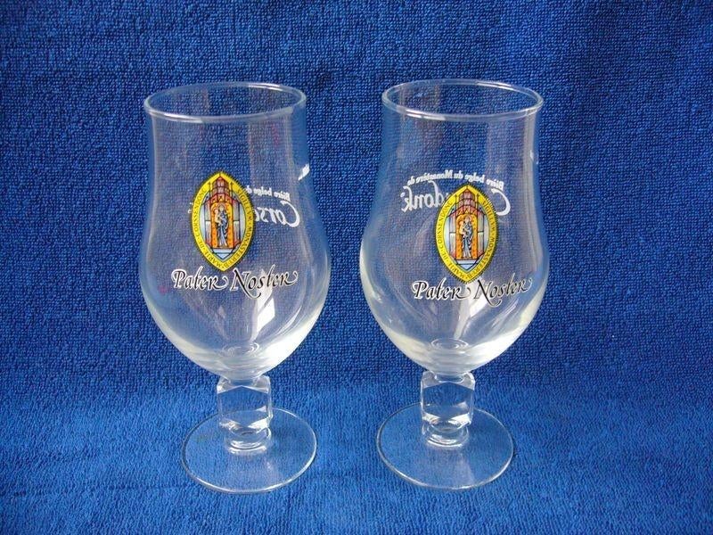 Corsendonk dubbeldruk bierbokaal op voet 2 stuks ongebruik, Verzamelen, Biermerken, Glas of Glazen, Overige merken, Ophalen of Verzenden
