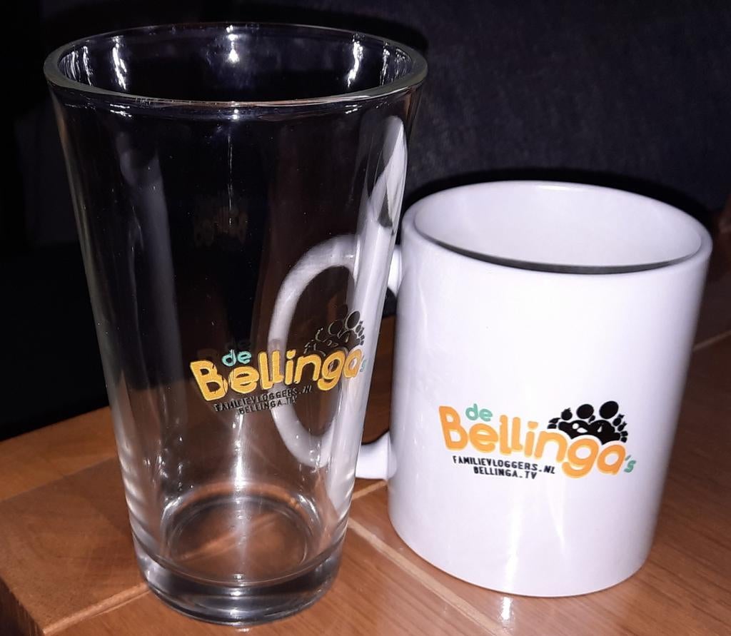 Glas en mok de Bellinga's, Glas of Glazen, Ophalen of Verzenden, Overige stijlen, Glas