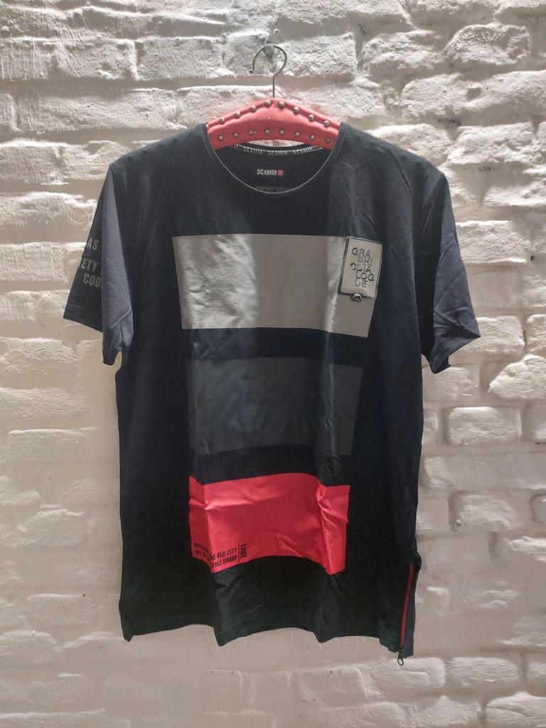 Scamm T-shirt Maat XL, Verzenden, Zwart, Maat 56/58 (XL), Zo goed als nieuw