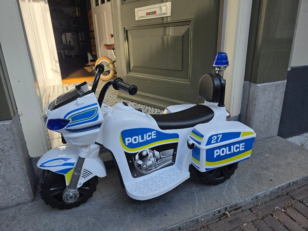 Buiten Speelgoed, elektrische politie motor, Ophalen, Nieuw