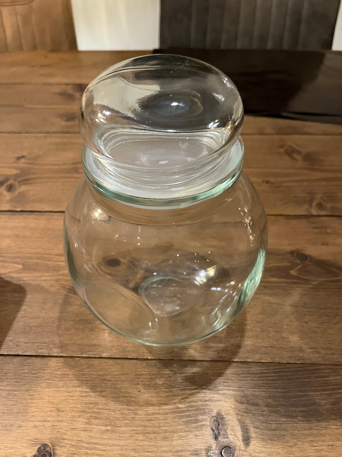 Glazen snoeppot met deksel m, Ophalen of Verzenden, Gebruikt, Glas, Vintage