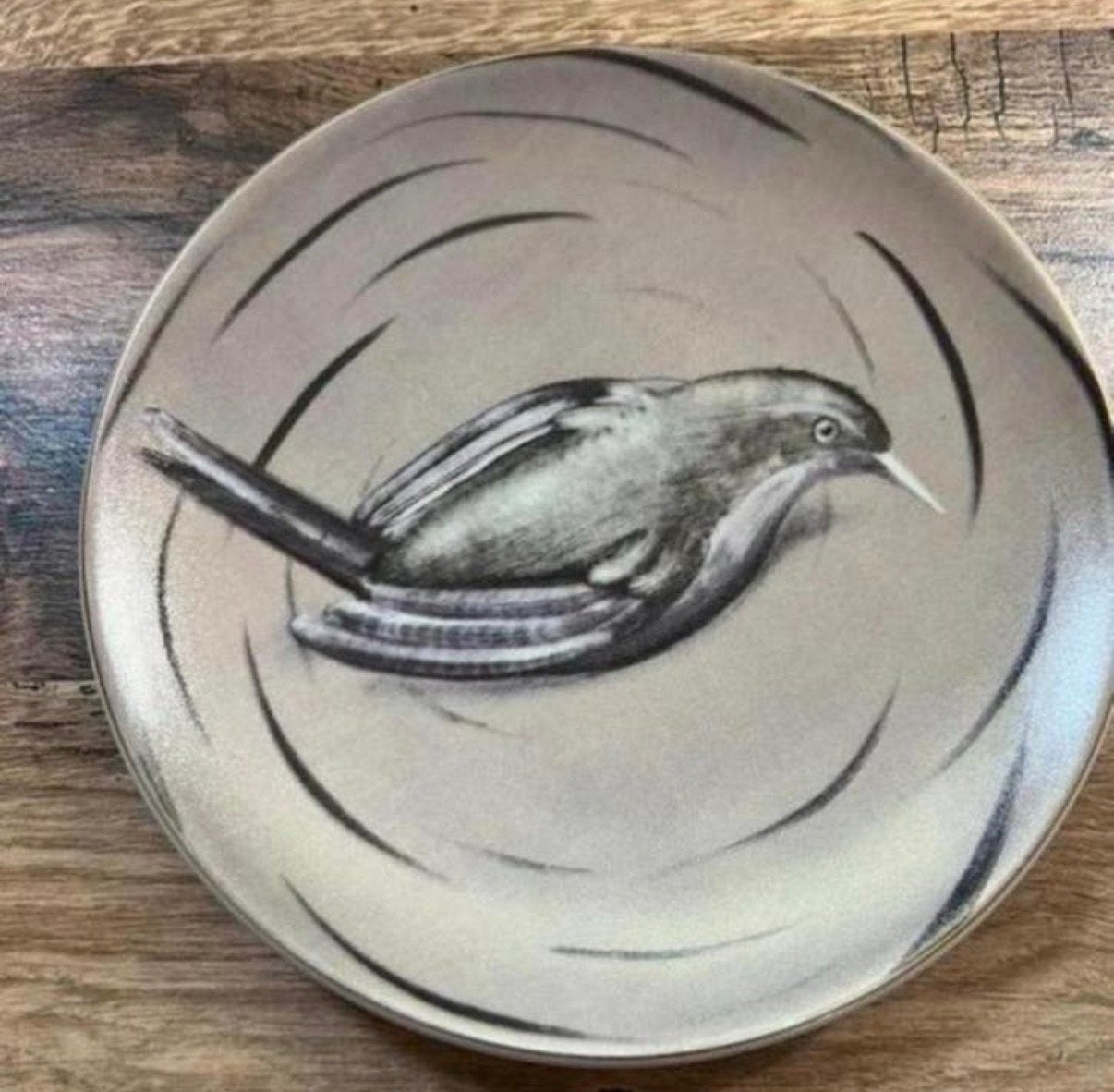 Antiek bord decoratieve vogel van Juha Pykäläinen, Antiek en Kunst, Antiek | Wandborden en Tegels, Ophalen of Verzenden