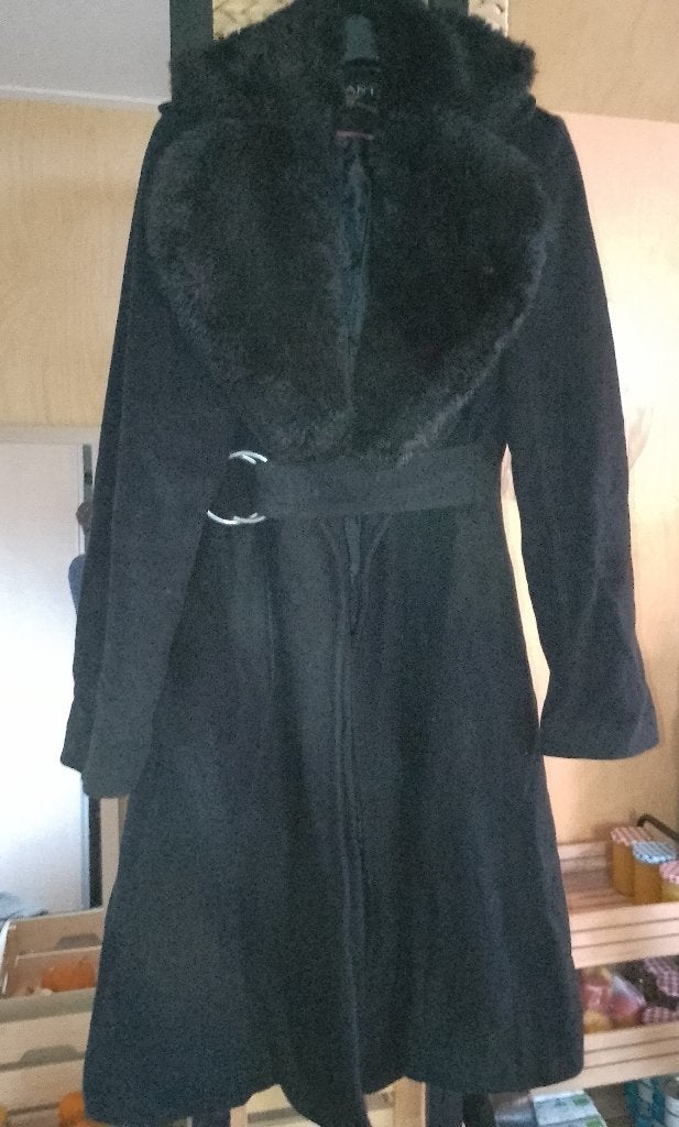 Mantel wol/kashmir maat S, Kleding | Dames, Ophalen of Verzenden, Gedragen, Maat 36 (S), Zwart