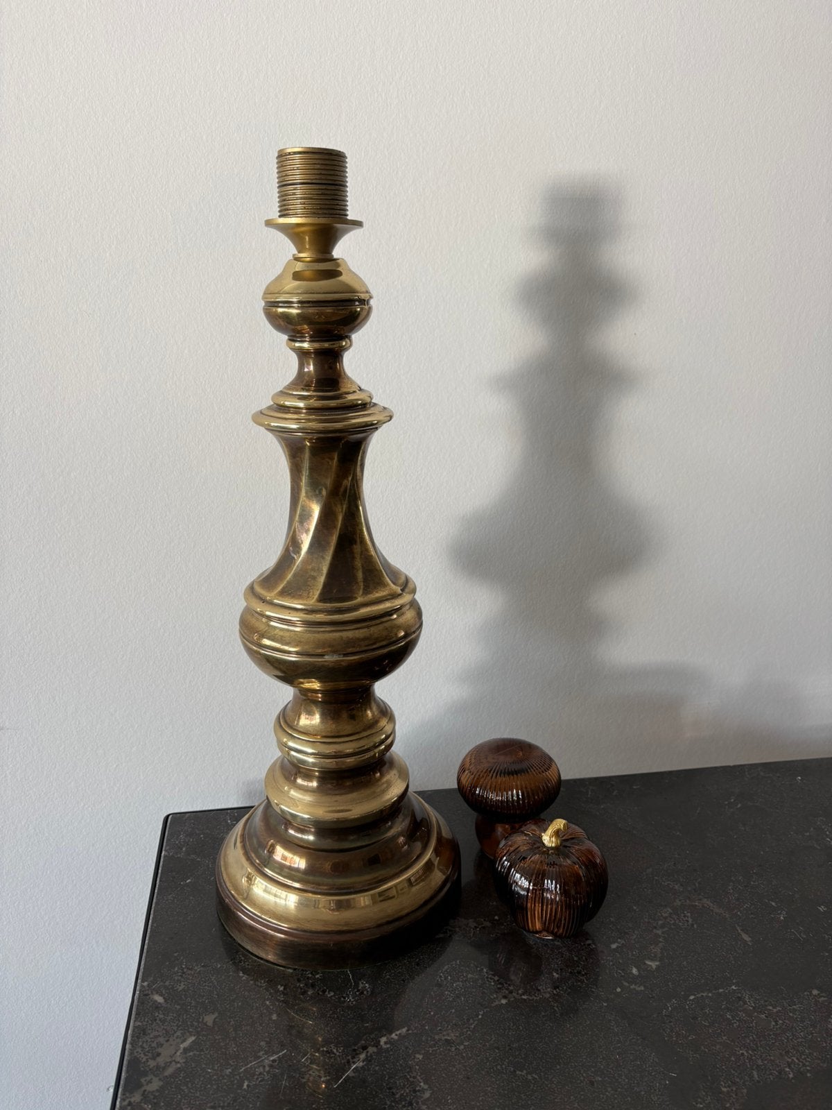 Messing tafellamp / lampenvoet vintage, Goud, Ophalen, Zo goed als nieuw, Vintage