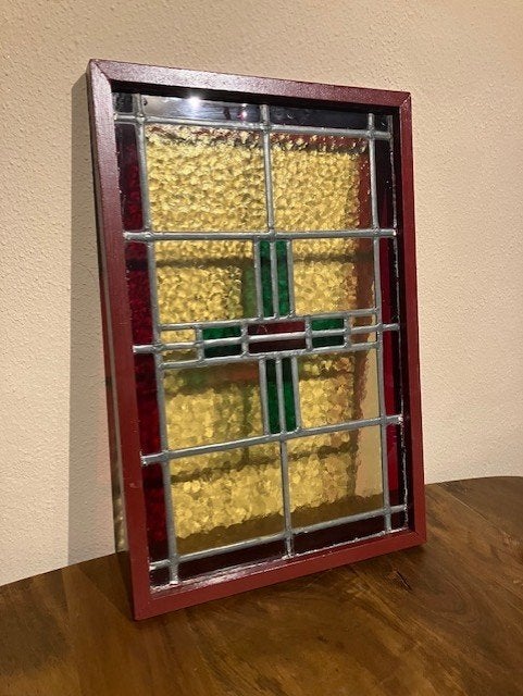 Paneel glas in lood, Doe-het-zelf en Verbouw, Glas en Ramen, Gebruikt, Minder dan 80 cm, Overige typen, Ophalen of Verzenden