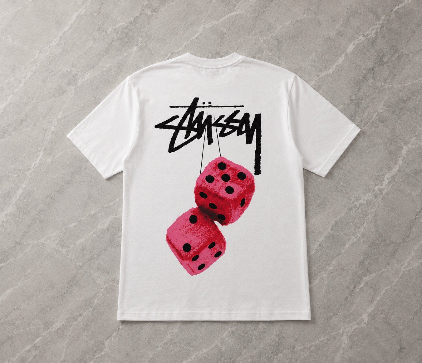 Stüssy Dobbelstenen T-Shirt – Wit, Verzenden, Nieuw, Maat 52/54 (L), Wit