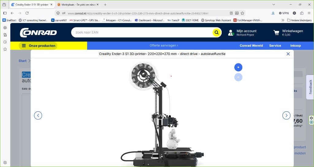 Creality Ender-3 S1 3D-printer 2,5 jaar oud, weinig gebruikt, Ophalen, Filament, Crealityu Ender 3, Zo goed als nieuw