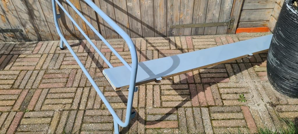 Ruilen Vintage twijfelaar bed 190x120 - Lichtbl metal frame, Ophalen