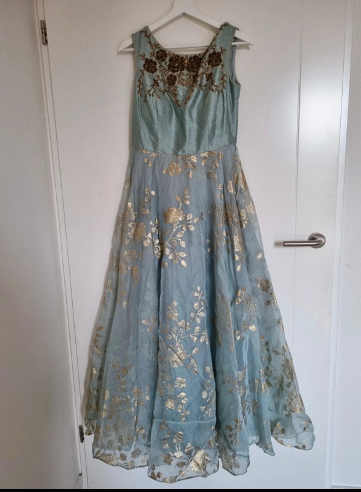 Indiase galajurk / avondjurk – sari style – maat M, Maat 38/40 (M), Nieuw, Ophalen of Verzenden, Onder de knie