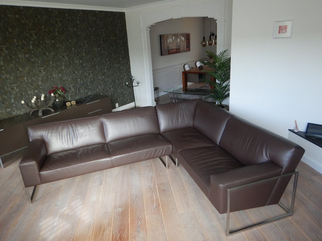 Foto 3 van Prachtige Leolux Entrada hoekbank met hocker – Wapiti leer