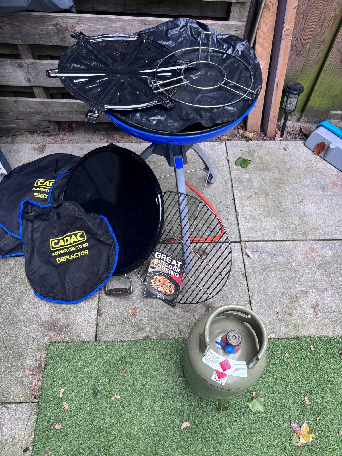 Cadac Skottelbraai met gasfles en accessoires, Ophalen of Verzenden, Gebruikt