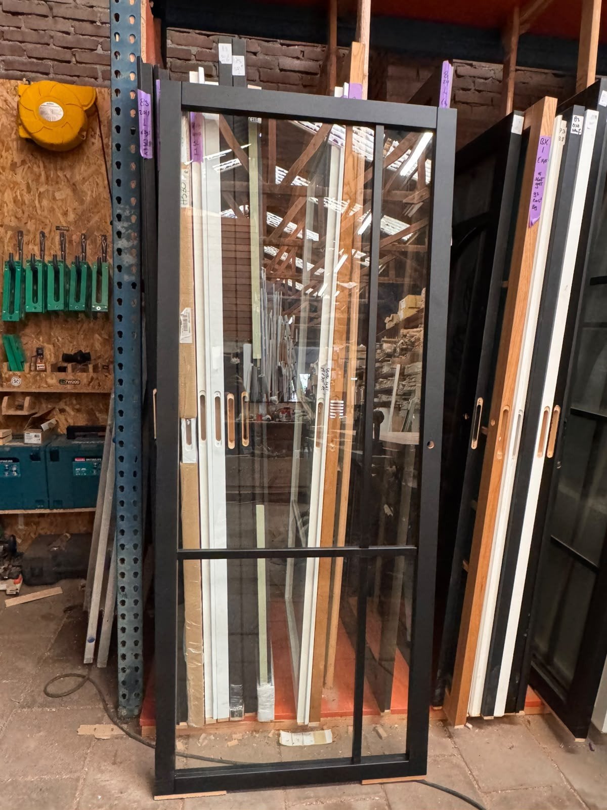 83x200,7cm binnendeur stomp Links staallook zwart SL6, Ophalen, ., ., .
