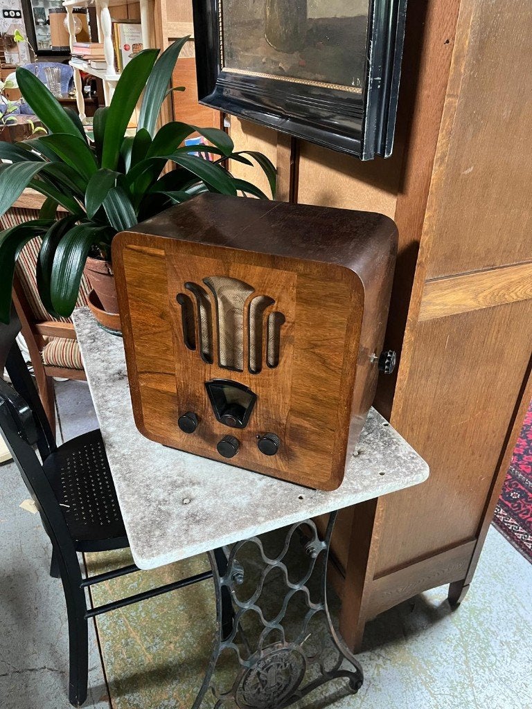 45) Antieke Philips buizenradio 836A, Ophalen of Verzenden
