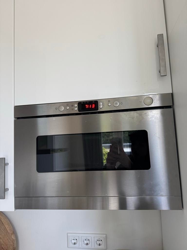 IKEA Hushalla inbouw magnetron - RVS, Witgoed en Apparatuur, Magnetrons, Ophalen, 60 cm of meer, Inbouw, Draaiplateau
