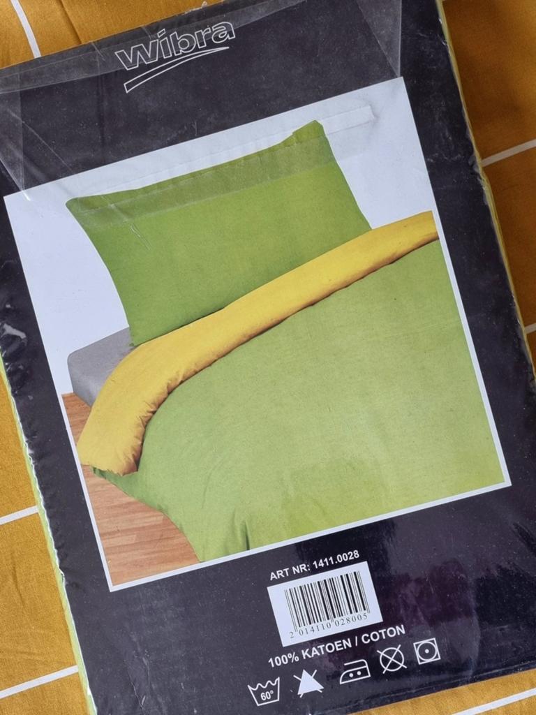 *nieuw* DEKBED OVERTREK SET lime/geel eenpersoons, Huis en Inrichting, Slaapkamer | Beddengoed, Eenpersoons, Dekbedovertrek, Nieuw