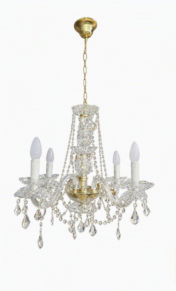 Crystal chandalier 4 lamp, Ophalen, Gebruikt, E14 (klein), Crystal chandalier 4 lamp