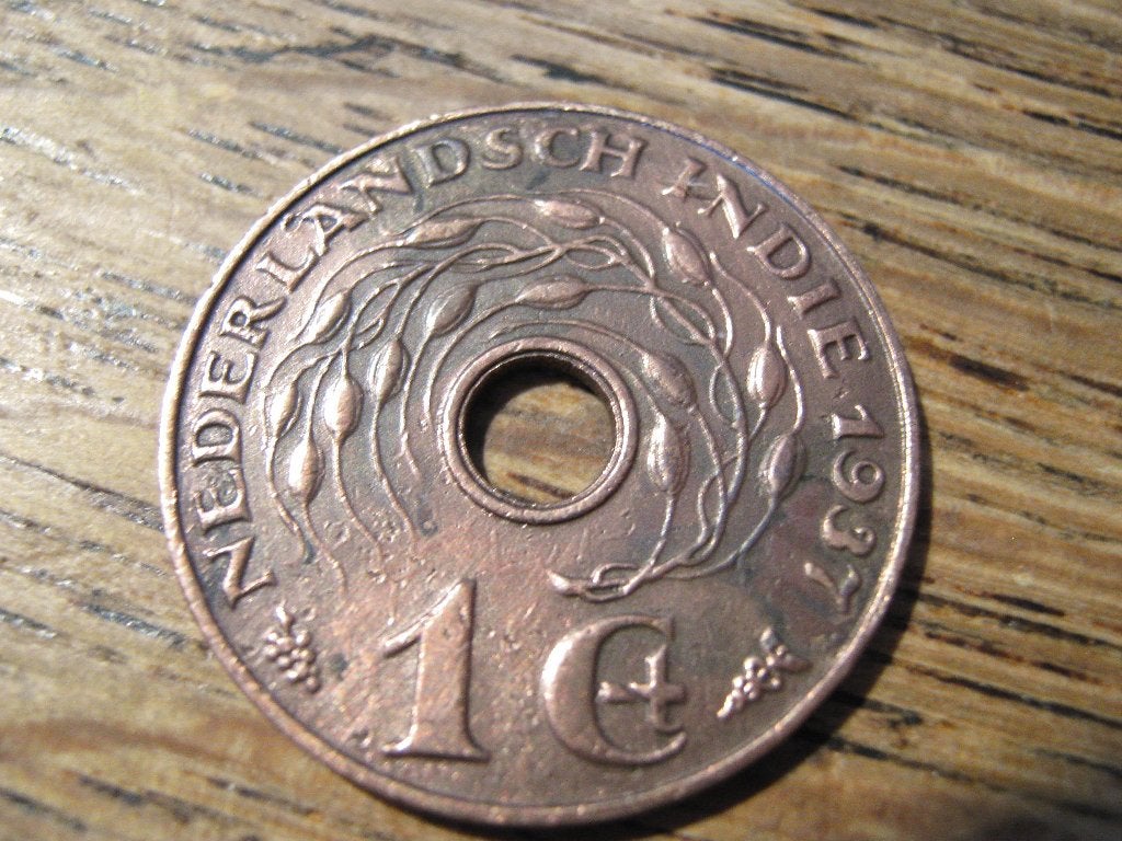 Nederlands Indie 1 Cent 1937 #363, Postzegels en Munten, Munten | Nederland, Losse munt, 1 cent, Koningin Wilhelmina, Ophalen of Verzenden