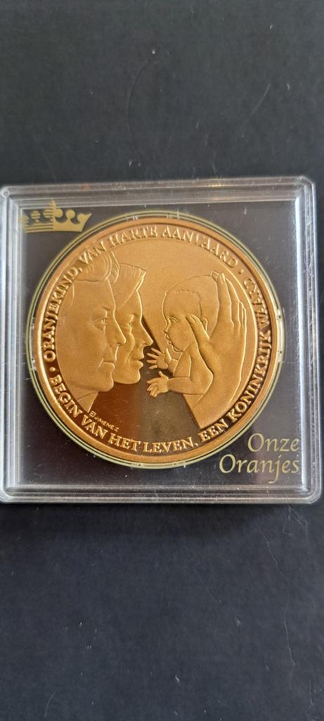 Gouden Herdenkingsmunt Geboorte Prinses Amalia, Postzegels en Munten, Koningin Beatrix, Losse munt, Geboorte of Huwelijk, Overige waardes