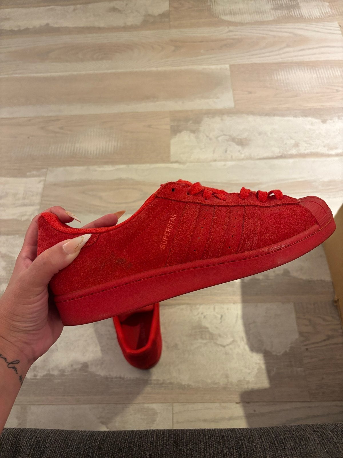 Adidas Superstar sneakers rood - Maat 44 (heren), Ophalen, Gedragen, Sneakers of Gympen