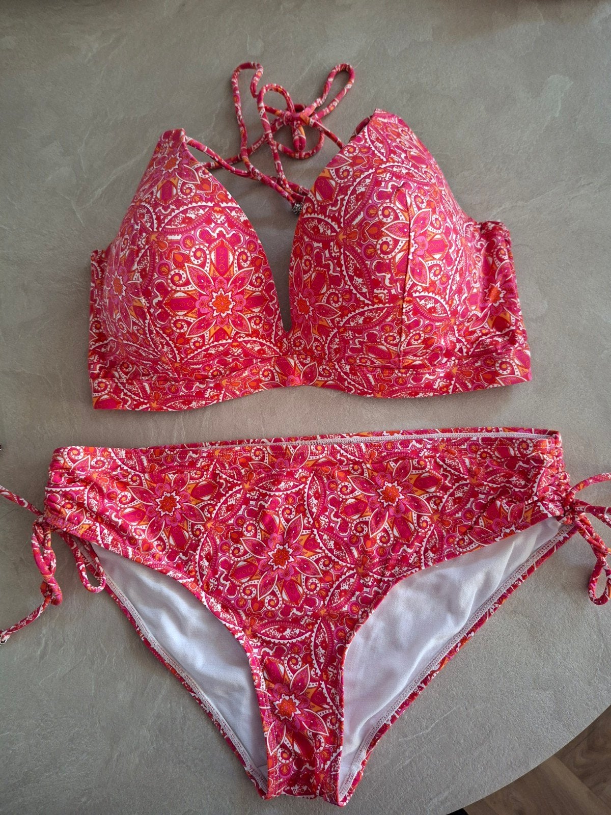 Super bikini Linga Dore, rozetinten, mt 42/E-F cup Nieuw!!, Ophalen of Verzenden, Zo goed als nieuw, Bikini