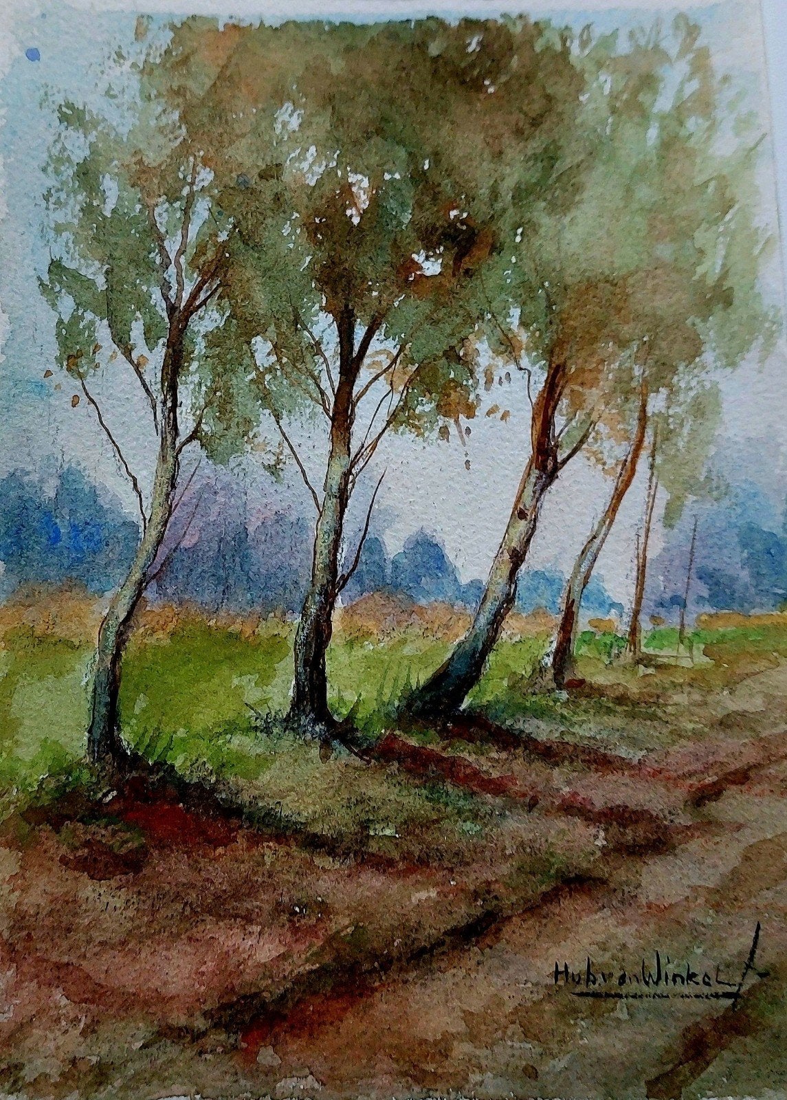 Aquarel.. Hub van Winkel ... Budel/ Cranendonck..., Ophalen of Verzenden