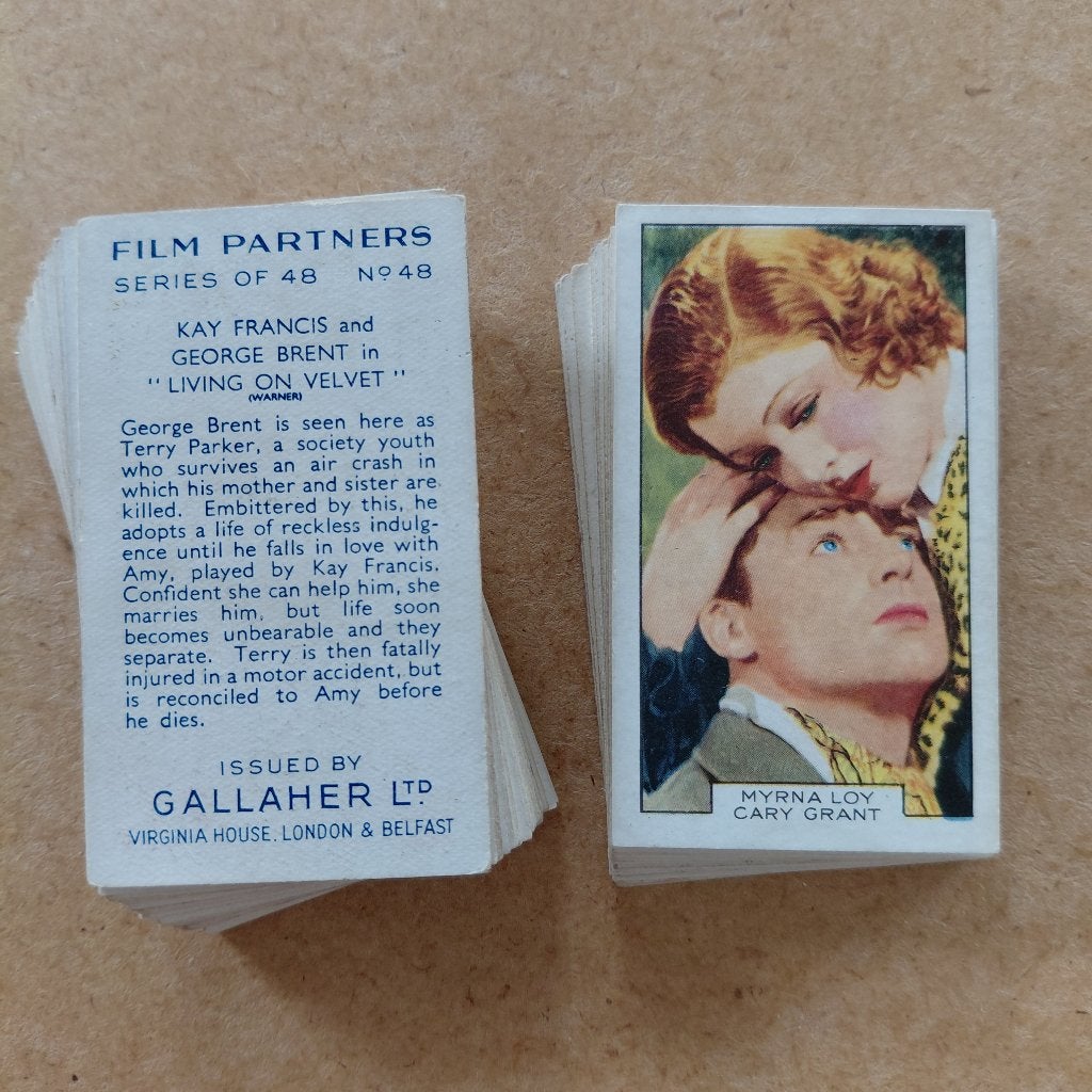 Film Partners complete set 48 cigarette cards filmster 1935, Ophalen, Gebruikt, Film, Overige typen