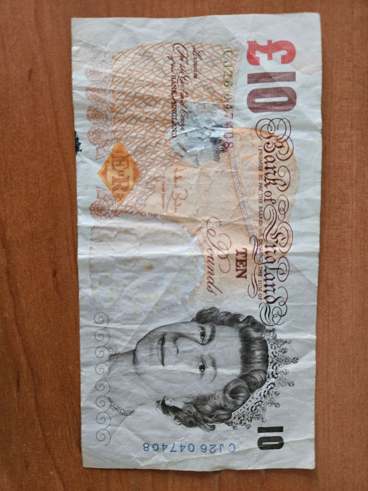 10 pounds Engeland oude versie, Ophalen of Verzenden, Overige landen, Los biljet