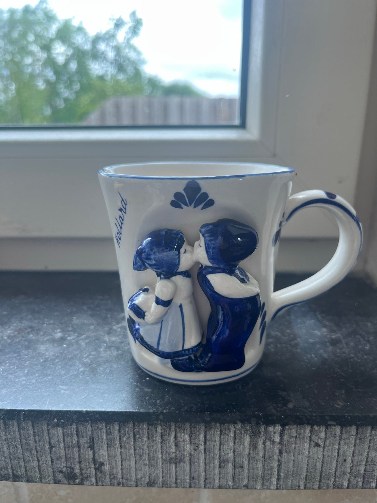 Delfts Blauw Holland Mok met Kusscène, Ophalen of Verzenden
