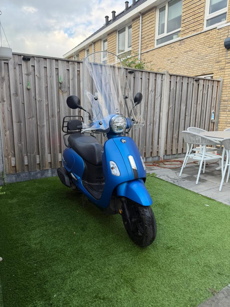 Sym Fiddle 4 - Blauw - Zo goed als nieuw, Fietsen en Brommers, Scooters | SYM, Ophalen, Maximaal 45 km/u, Zo goed als nieuw, Benzine
