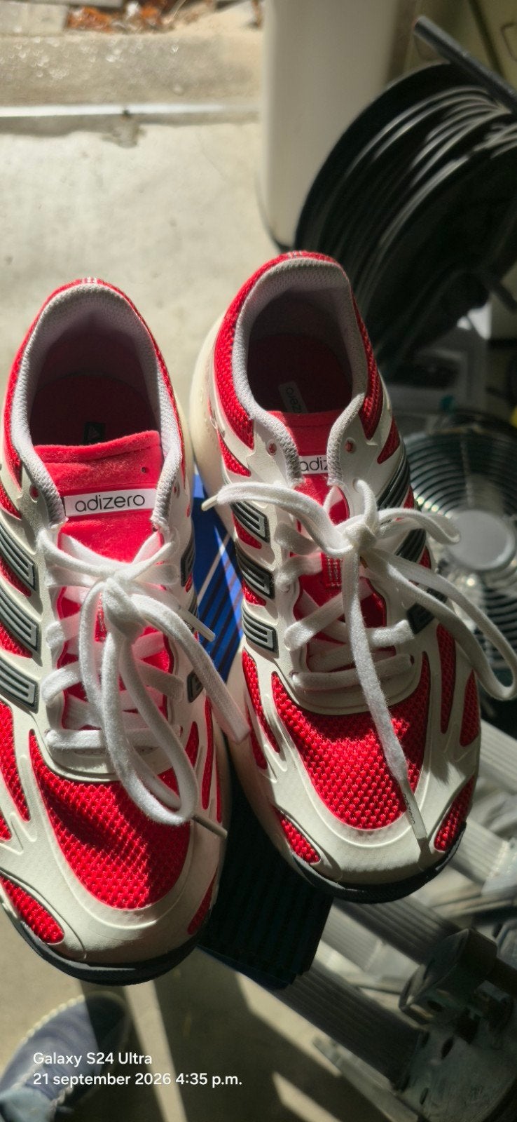 Adidas Adizero Sneakers Rood/Wit - Maat 37 1/3, Adidas, Sportschoenen, Nieuw, Ophalen of Verzenden