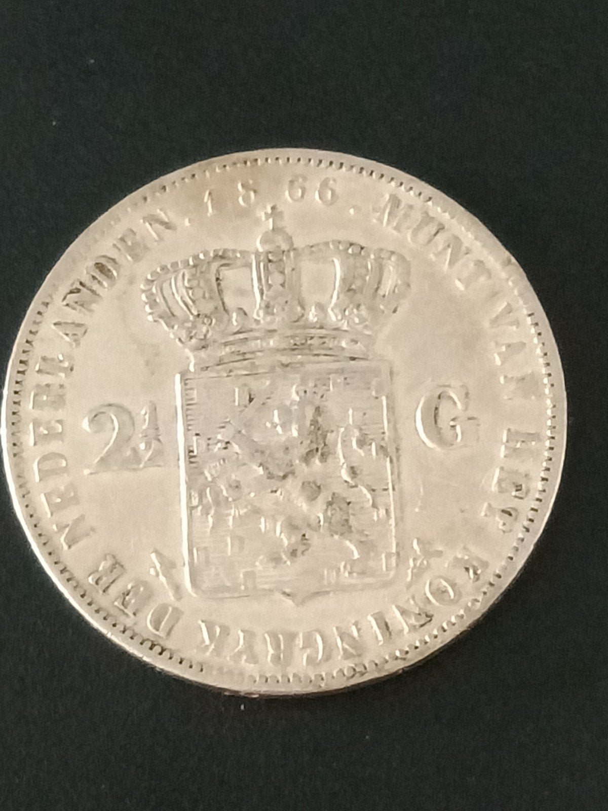 Rijksdaalder 1866 Willem drie, Ophalen of Verzenden, Koning Willem III, 2½ gulden