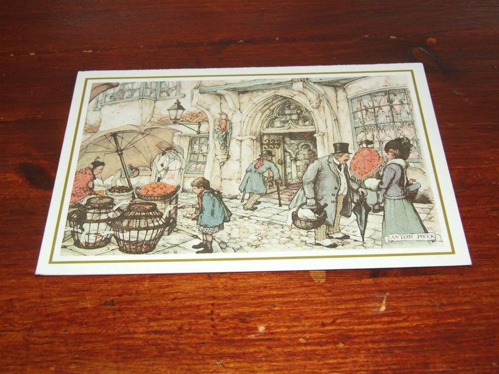 34- Anton Pieck Kaart - Marktscène, 1960 tot 1980, Gebruikt, Verzenden, Prent