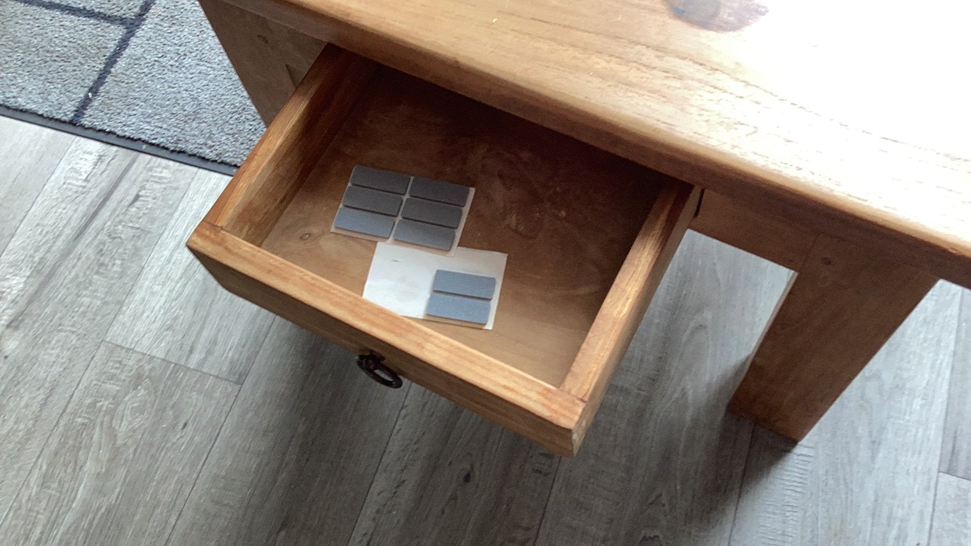 Teakhouten salontafel met lade, 70x70x50 cm - Groningen, 50 – 75, Gebruikt, Vierkant, Teakhout