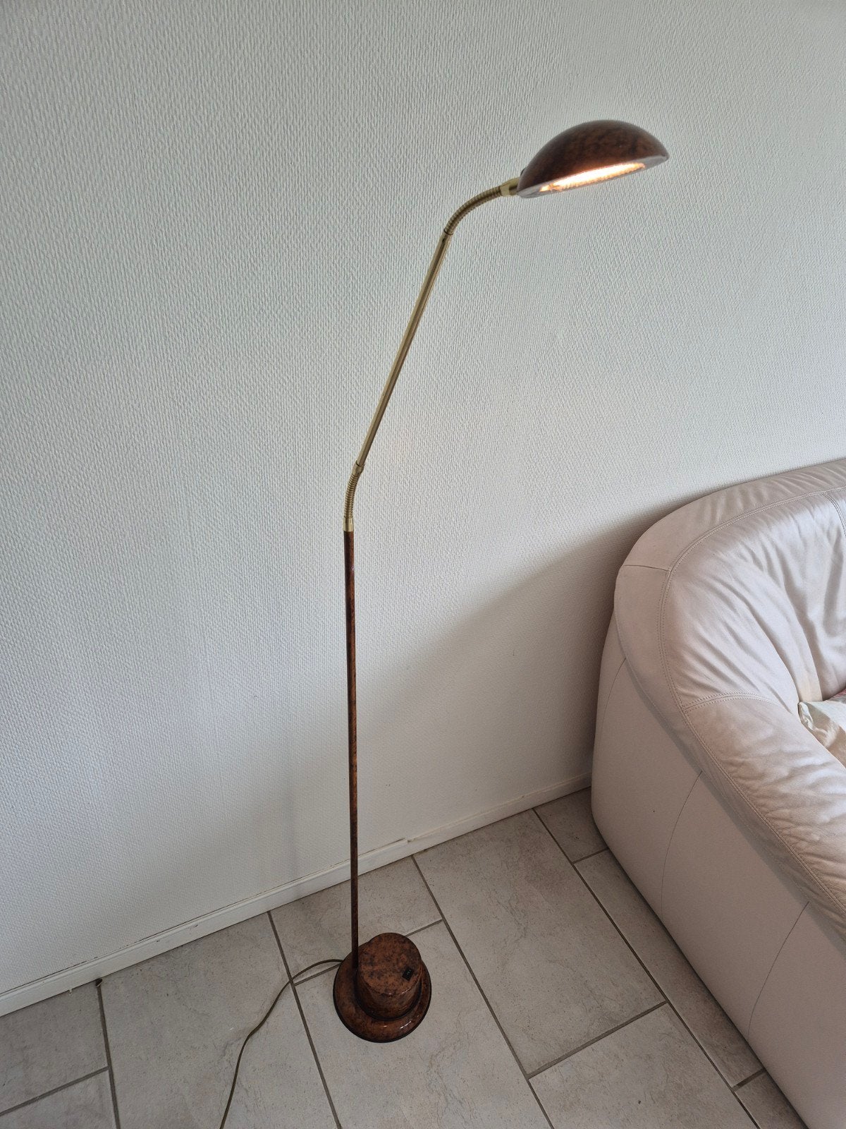 Vintage Italiaanse Brama vloerlamp / leeslamp, Ophalen, Gebruikt, Kunststof, 150 tot 200 cm