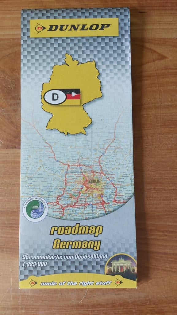 Dunlop wegenkaart Duitsland, Gelezen, Ophalen of Verzenden, Landkaart, Duitsland