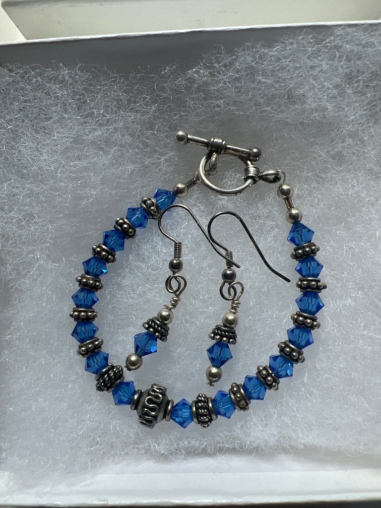 Armband en oorbellen  Violette, Ophalen of Verzenden, Gebruikt, Zilver