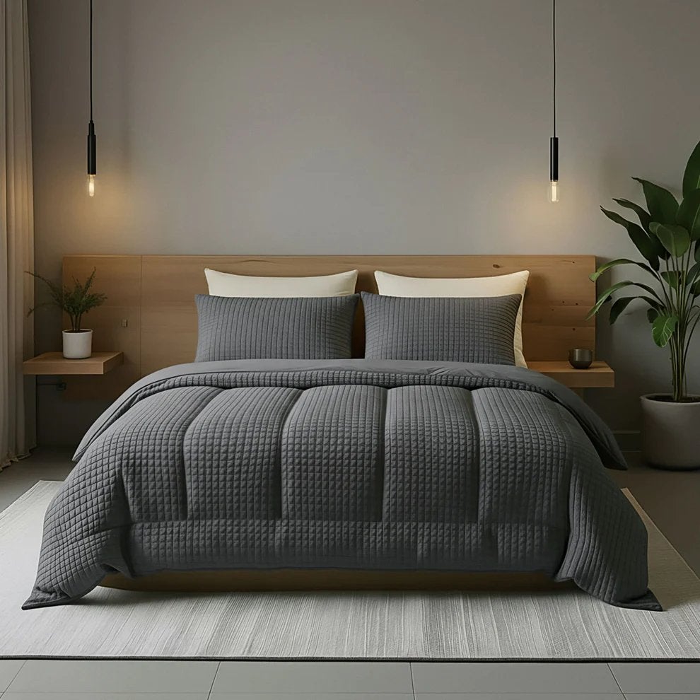 Zelesta teddy check dekbed NIEUW, Ophalen of Verzenden, Deken of Dekbed, Grijs, Nieuw