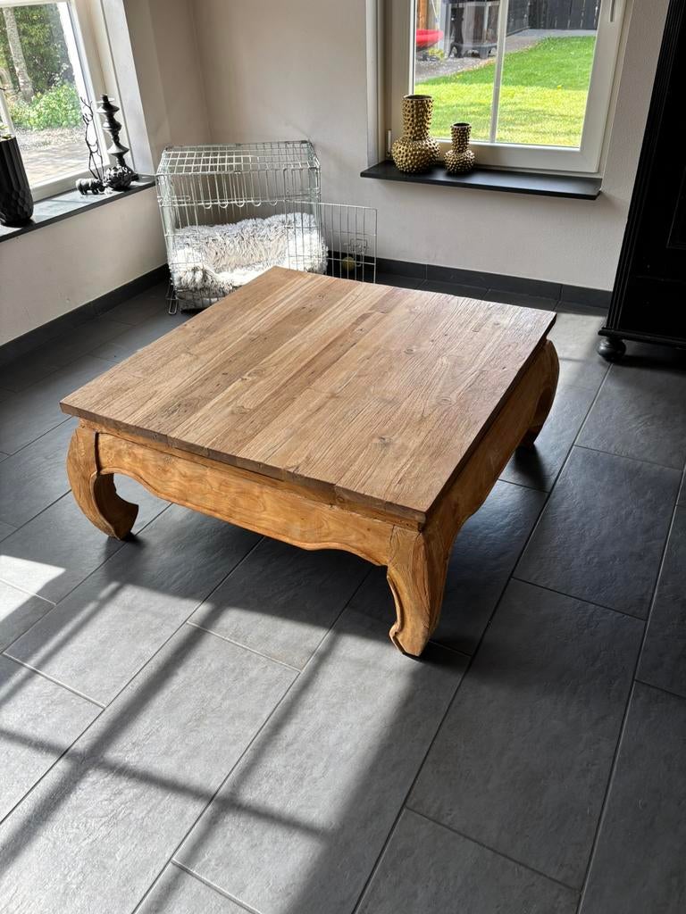 Salontafel type opium 90x90, Huis en Inrichting, Tafels | Salontafels, Ophalen, Gebruikt, 50 tot 100 cm, Vierkant