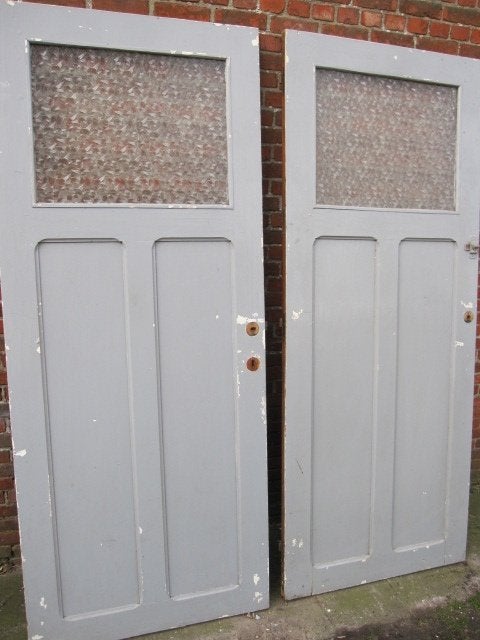196,5hx80,5br Set van 2 stuks identieke oude paneeldeuren, Ophalen