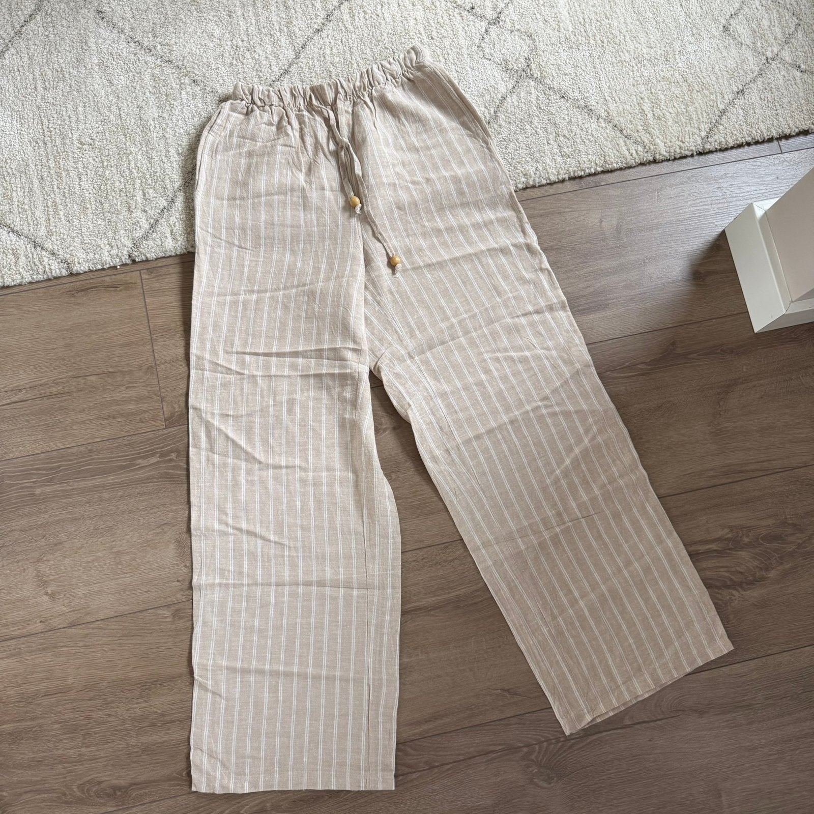 Linnen dames broek maat S/M, Maat 38/40 (M), Beige, Ophalen of Verzenden, Zo goed als nieuw
