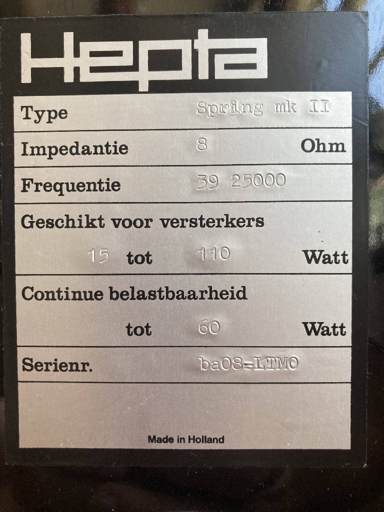 Hepta geluidsboxen, Gebruikt, 120 watt of meer, Front, Rear of Stereo speakers, Ophalen