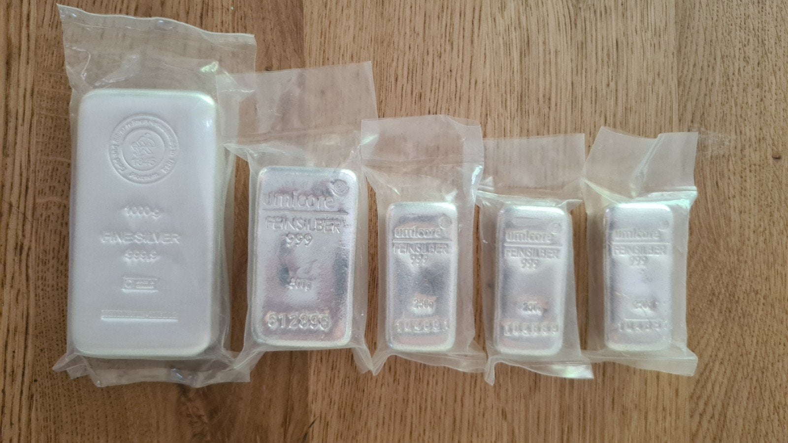 Zilverbaar diverse umicore, Ophalen, Zilver