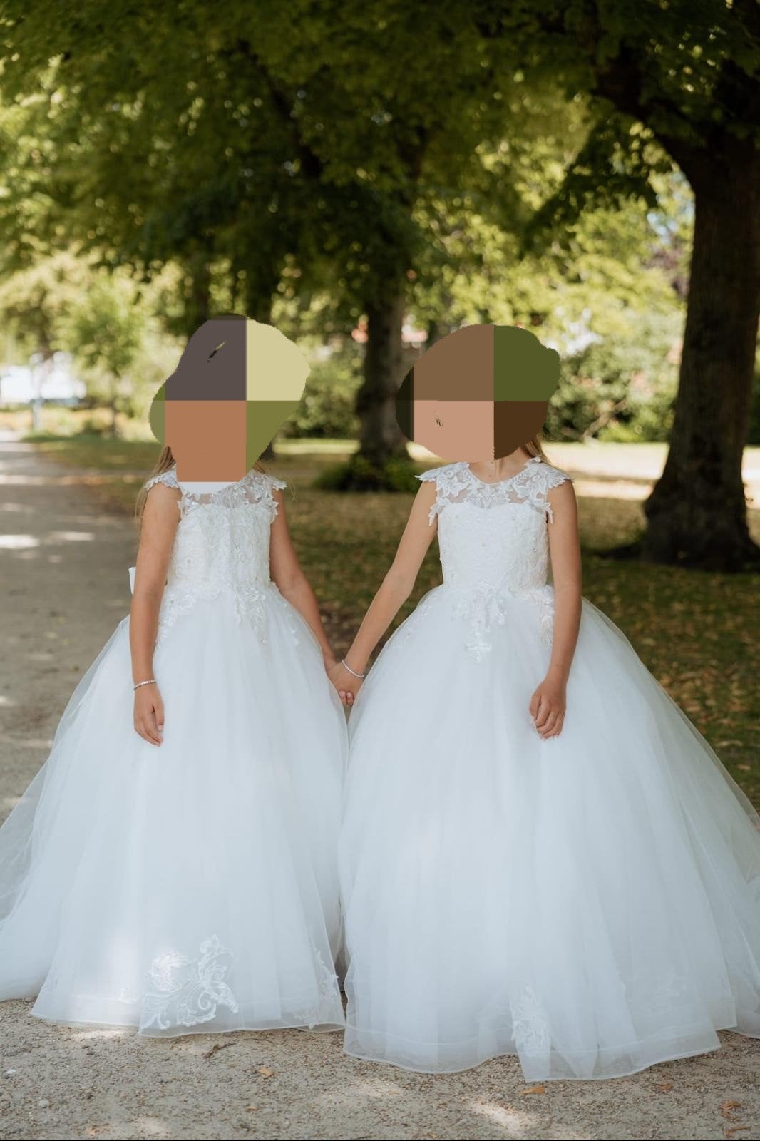 2 Handgemaakte Bruidsjurken voor Meisjes (Wit/Ivoor), Ophalen of Verzenden, Zo goed als nieuw