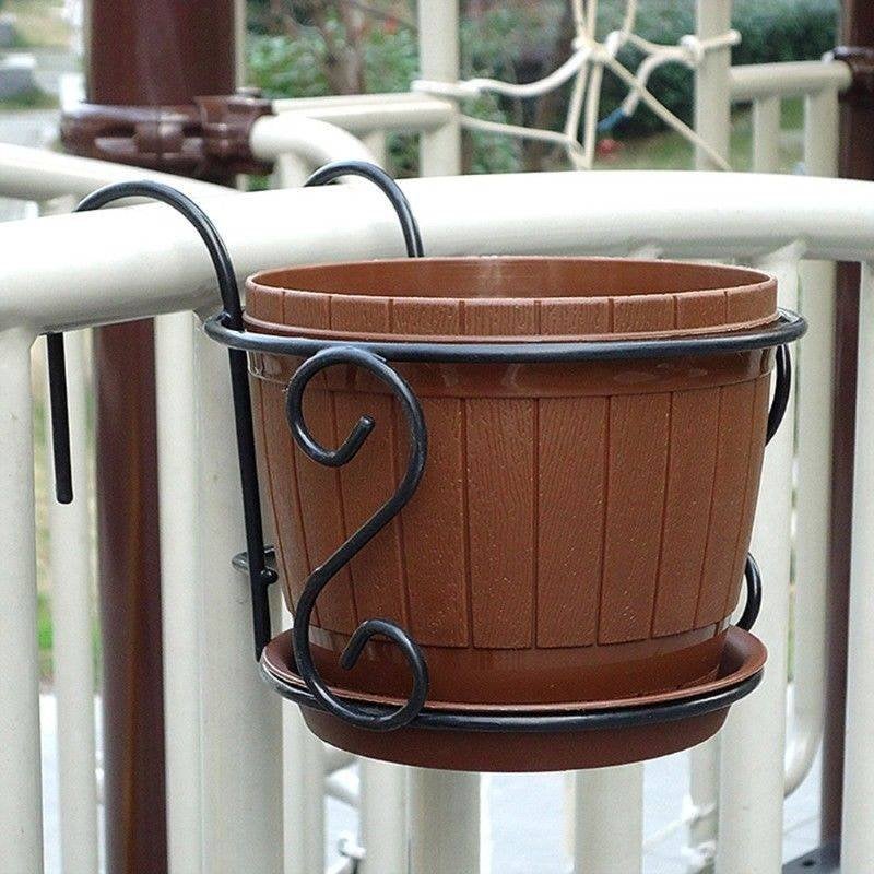 IJzeren Bloempot Houder / Balkon Hangen Bloembak Standaard, Tuin en Terras, Bloempotten, Verzenden, Rond, Nieuw, Balkon