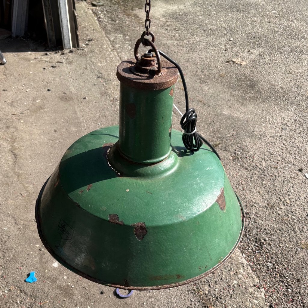 Origineel oude hanglamp, Gebruikt, Metaal, Industrieel, E27 (groot)