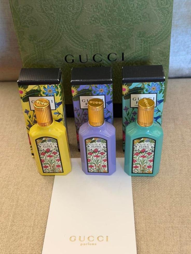 Cadeaus set van 3 Gucci miniaturen +groene Gucci cadeau tas, Verzamelen, Ophalen of Verzenden, Nieuw, Miniatuur, Gevuld