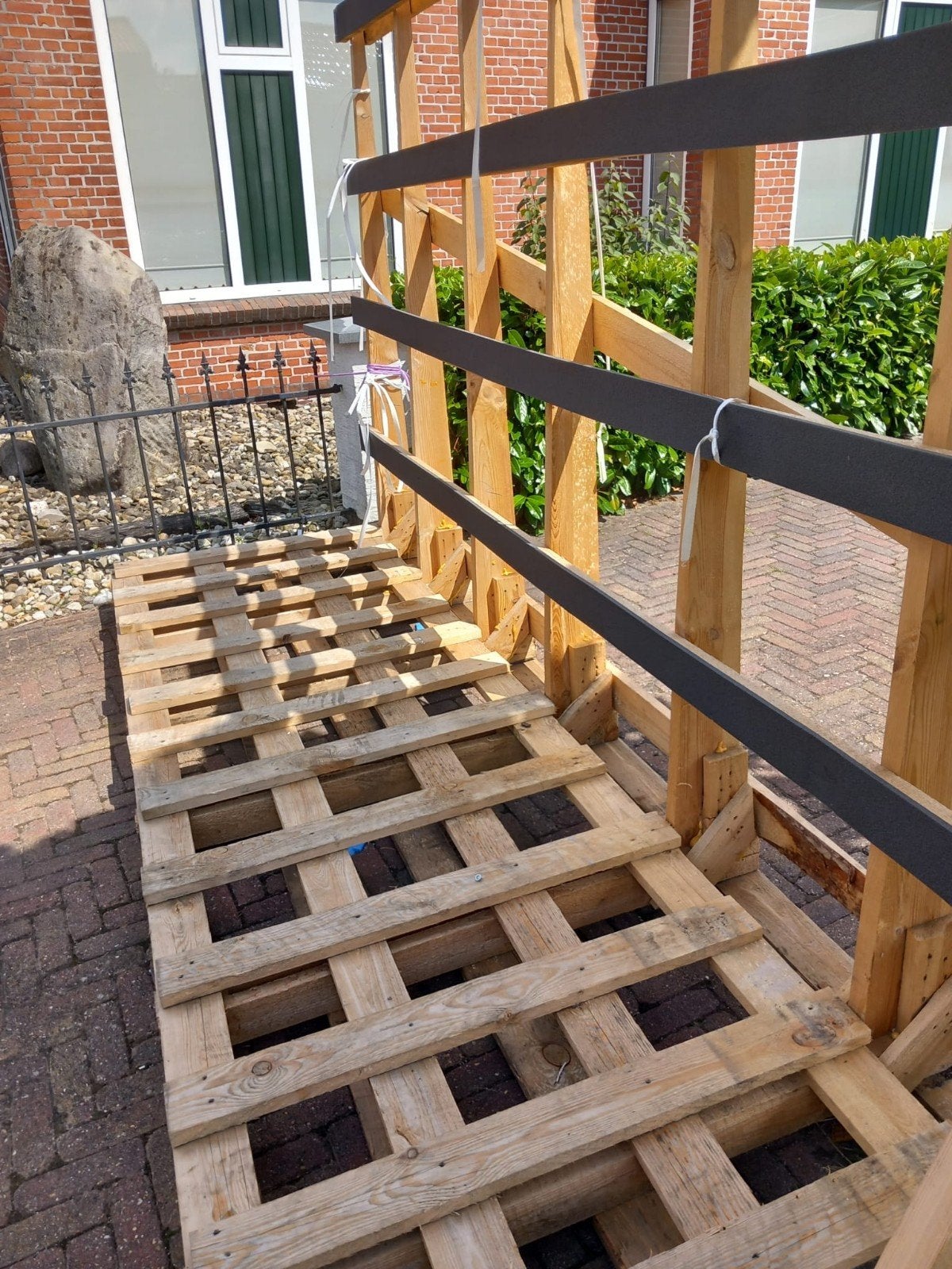 Houten constructie / palletframe, Ophalen, Gebruikt